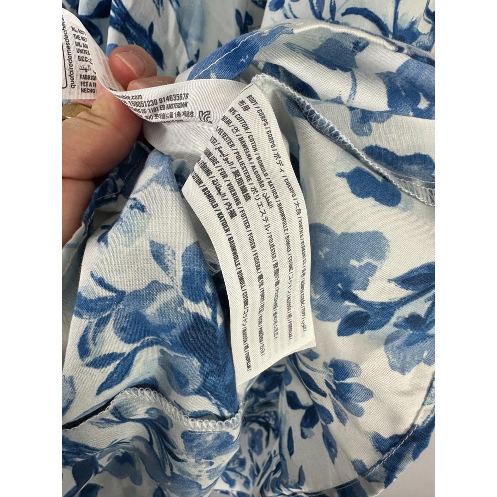 Abercrombie Fitch Floral Maxi Dress Women PS  Blue White Flutter Prairie Cottage - Picture 4 of 7